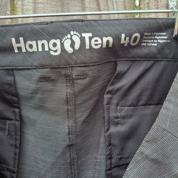 Hang Ten Men's Charcoal Flat Front Shorts - Picture 4 of 5